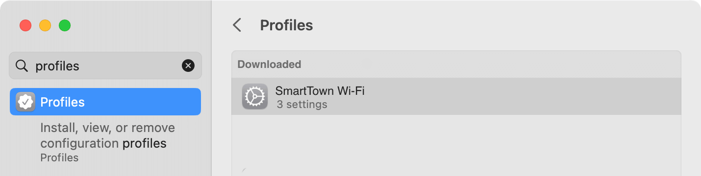 profile settings